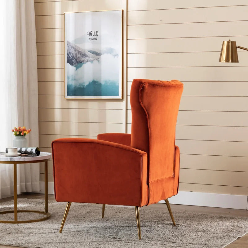 Wing Chair: Fliptak 24.5'' Wide Velvet Wingback Chair