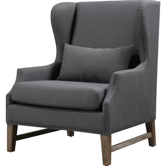 Wing Chair: Hamuelson 34.25'' Wide Linen Wingback Chair