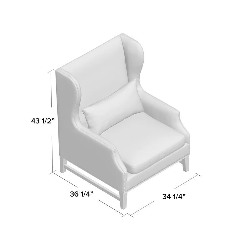 Wing Chair: Hamuelson 34.25'' Wide Linen Wingback Chair