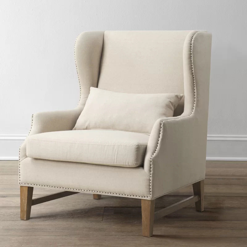 Wing Chair: Hamuelson 34.25'' Wide Linen Wingback Chair