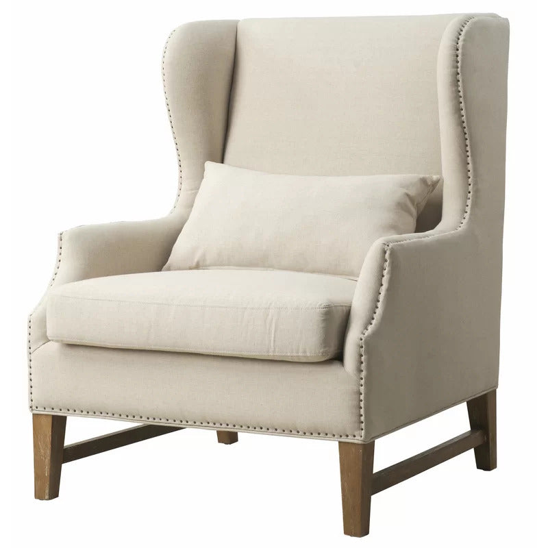Wing Chair: Hamuelson 34.25'' Wide Linen Wingback Chair