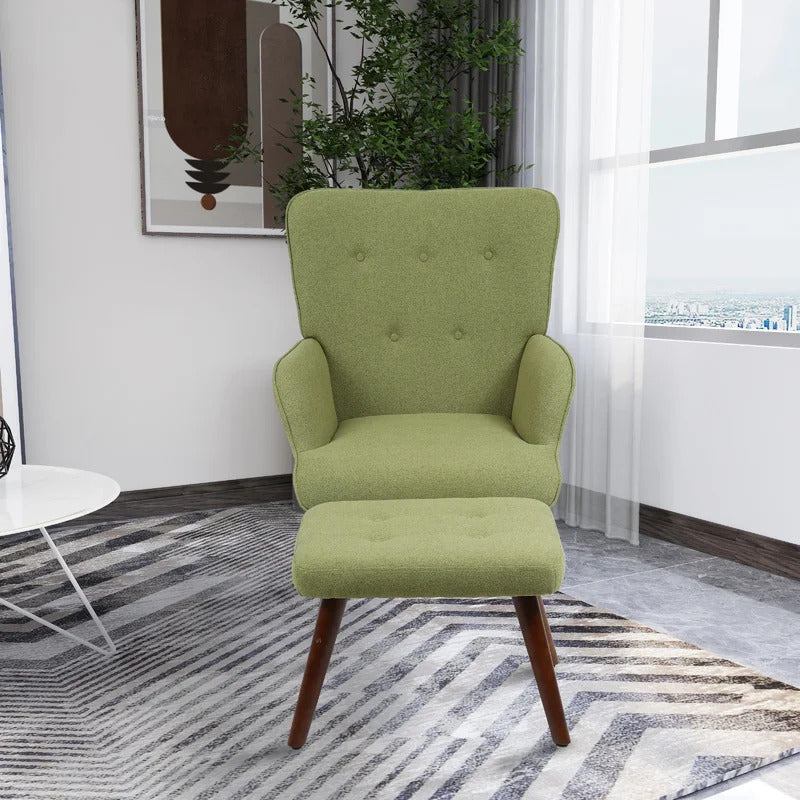 Wing Chair: Matun 27.2'' Wide Tufted Wingback Chair and Ottoman