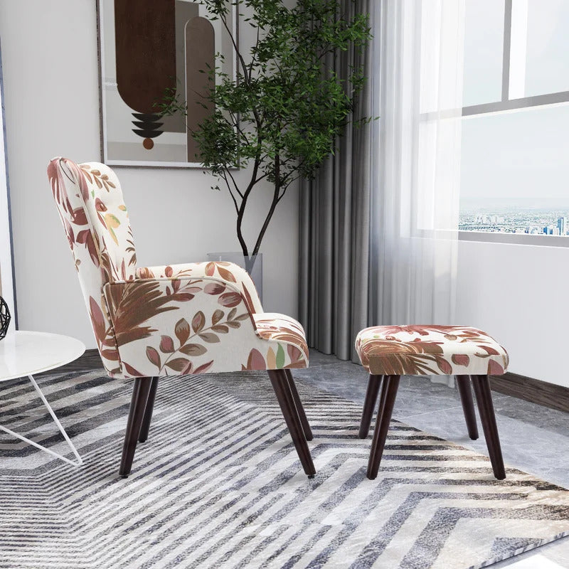 Wing Chair: Matun 27.2'' Wide Tufted Wingback Chair and Ottoman