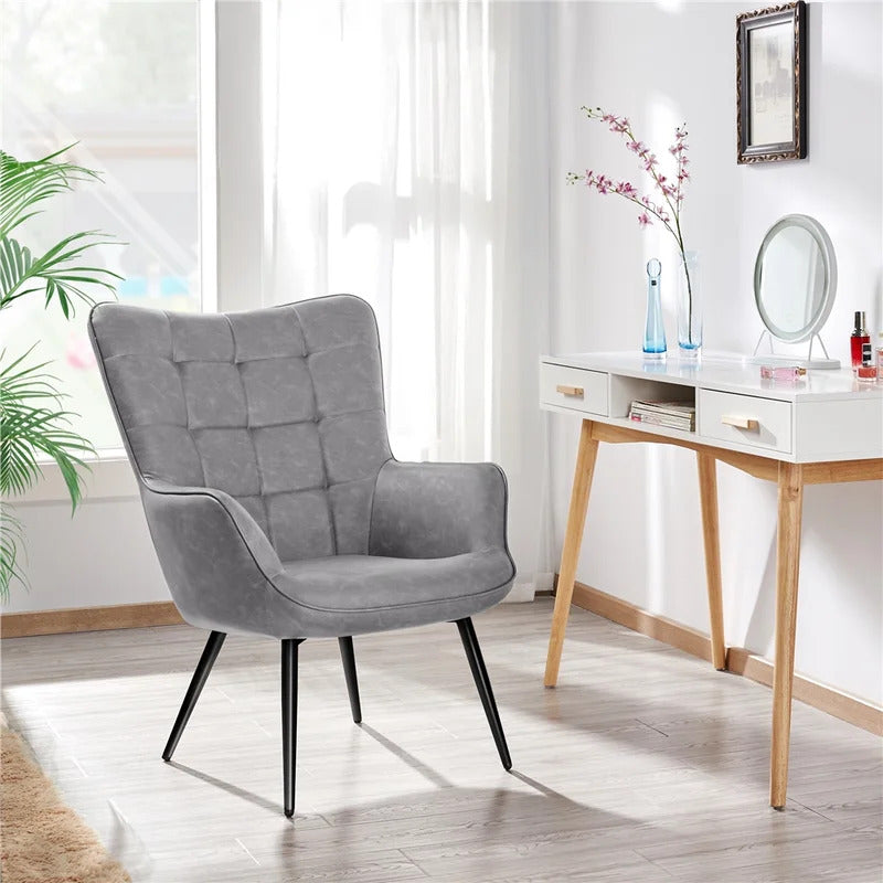 Wing Chair: Michele 28'' Wide Tufted Wingback Chair