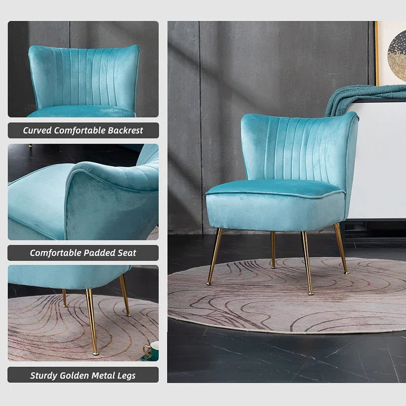 Wing Chair: Reshion 21.2'' Wide Velvet Wingback Chair