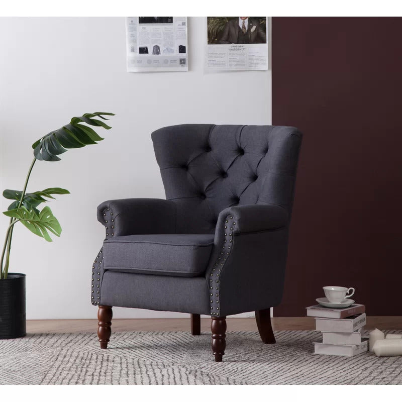 Wing Chair: Turgan 29'' Wide Velvet Wingback Chair