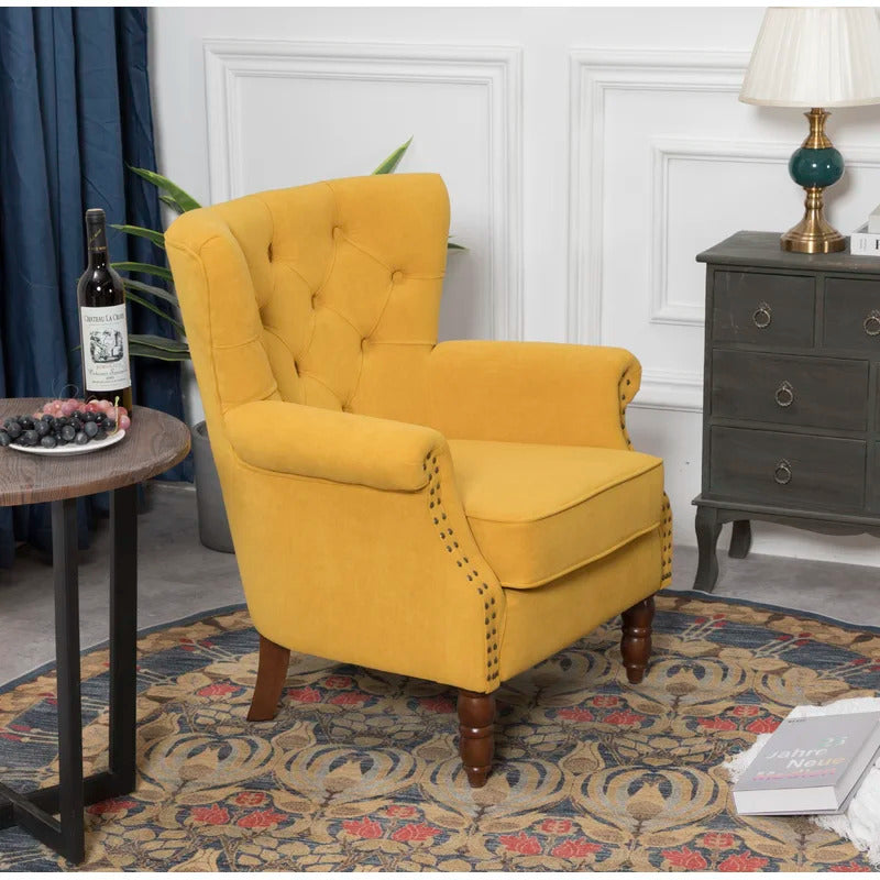 Wing Chair: Turgan 29'' Wide Velvet Wingback Chair
