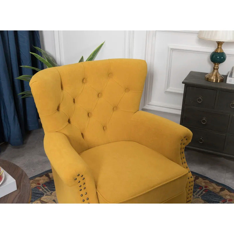 Wing Chair: Turgan 29'' Wide Velvet Wingback Chair