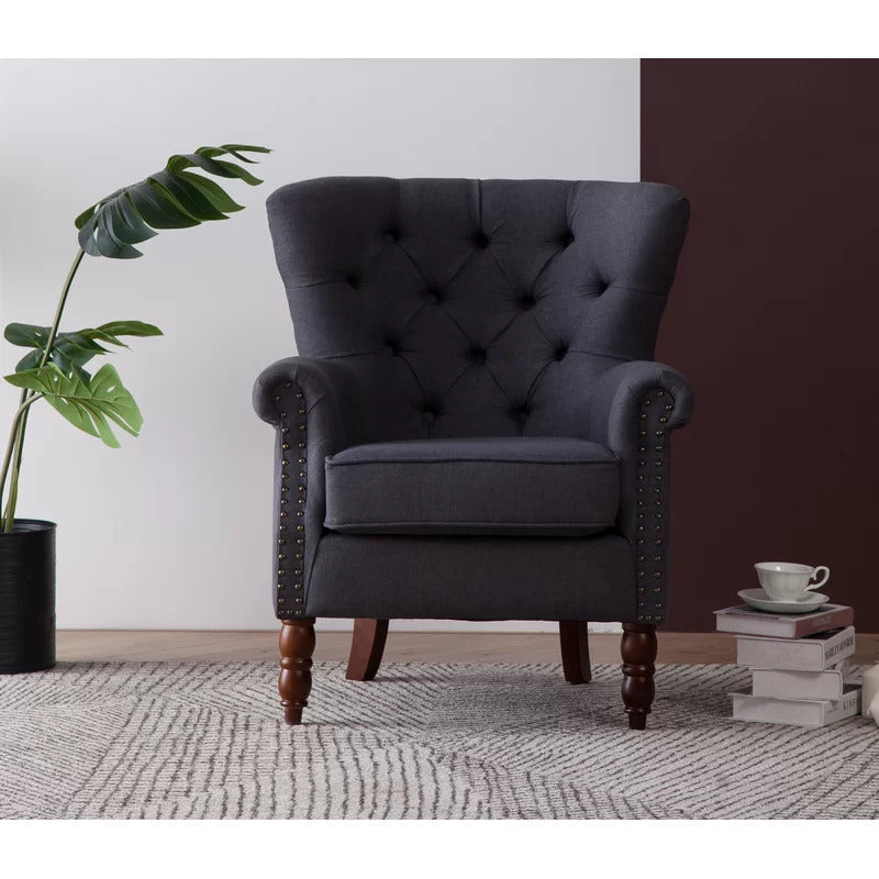 Wing Chair: Turgan 29'' Wide Velvet Wingback Chair