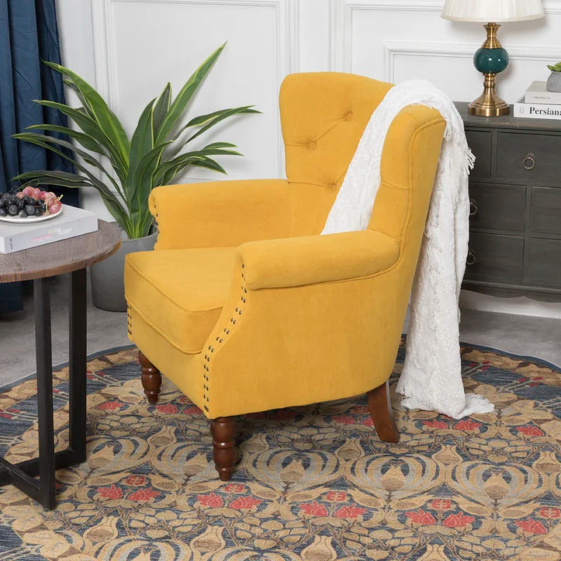 Wing Chair: Turgan 29'' Wide Velvet Wingback Chair