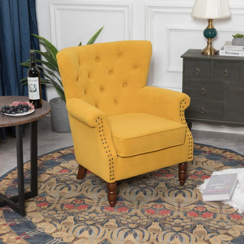 Wing Chair: Turgan 29'' Wide Velvet Wingback Chair