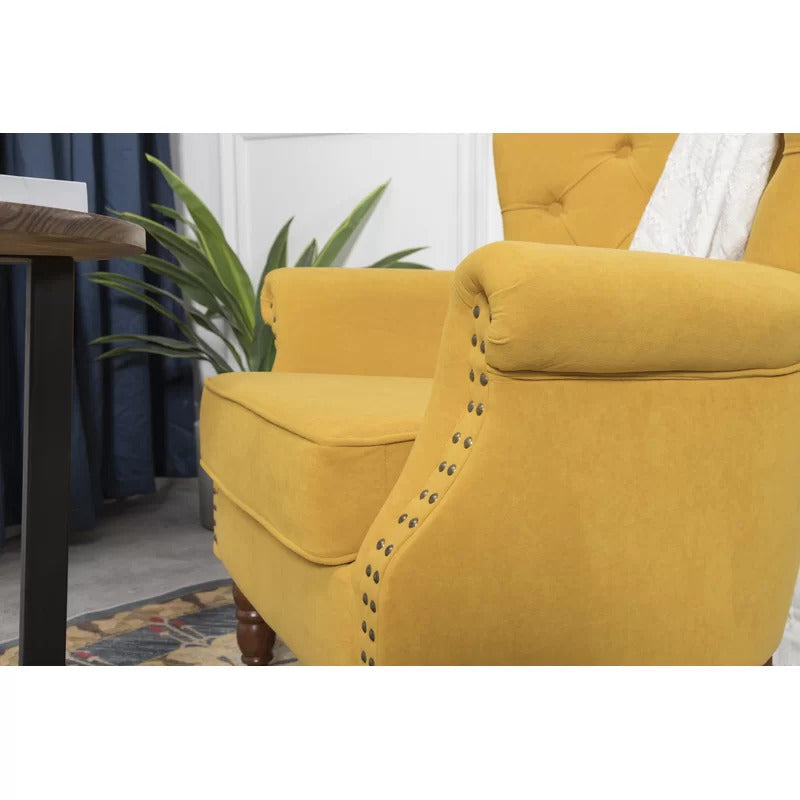 Wing Chair: Turgan 29'' Wide Velvet Wingback Chair