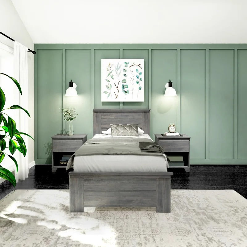 Wooden Bed: Evoque Solid Wood Platform Bed
