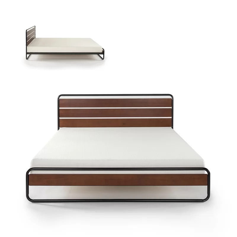 Wooden Bed: Vitano Low Profile Wood Platform Bed