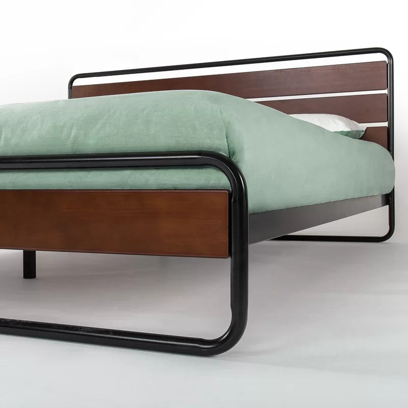 Wooden Bed: Vitano Low Profile Wood Platform Bed