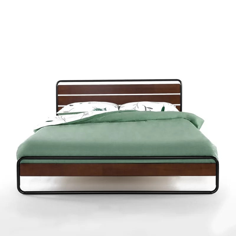 Wooden Bed: Vitano Low Profile Wood Platform Bed