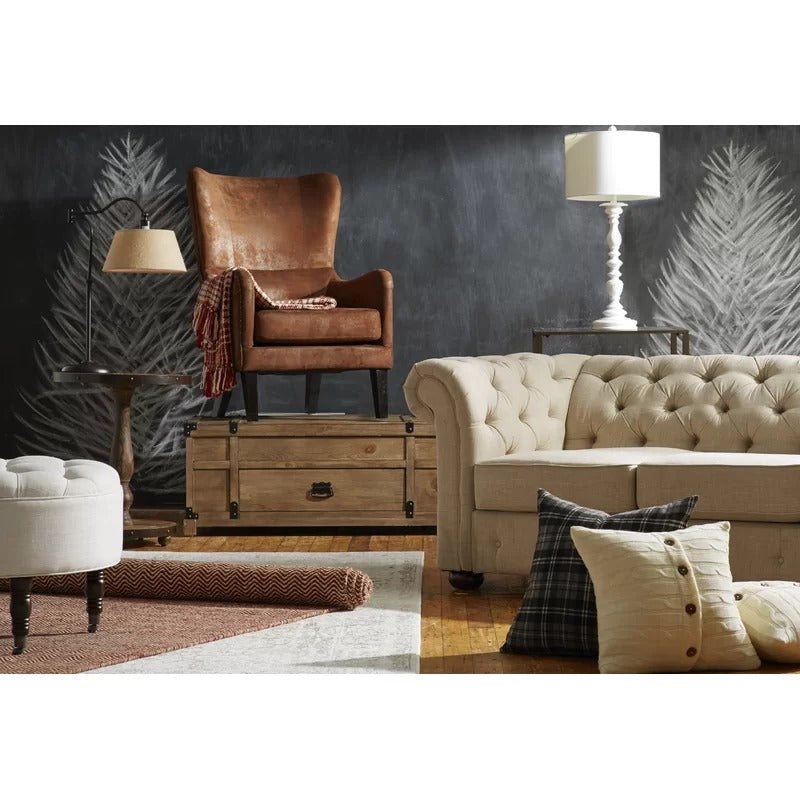 Wooden Box : Modern Lift Top 4 Legs Wooden Box With Storage