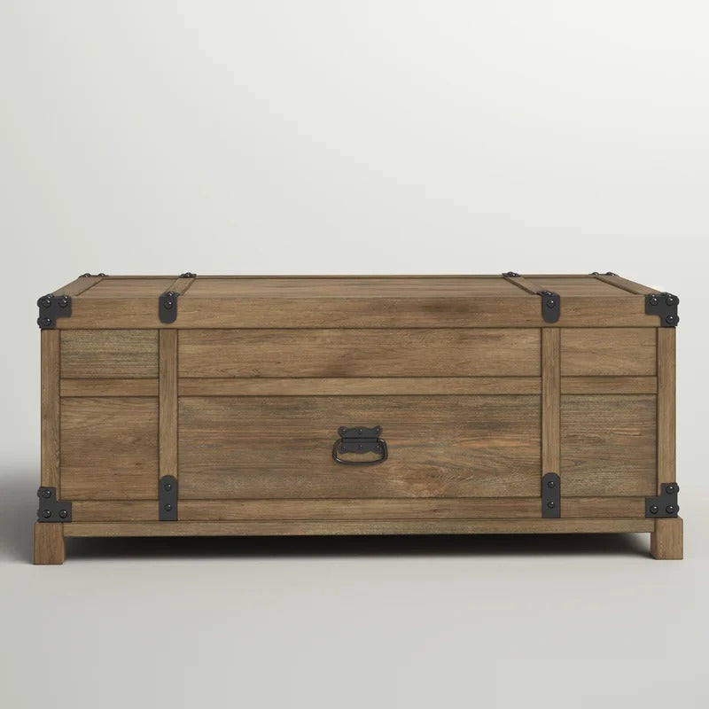 Wooden Box : Modern Lift Top 4 Legs Wooden Box With Storage