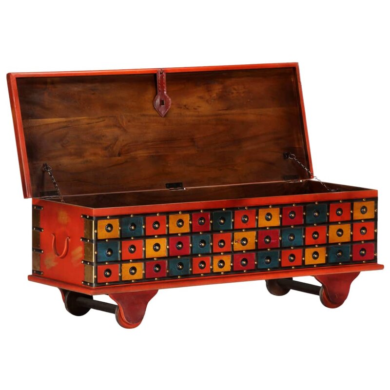 Wooden Box : Traditional Solid Acacia Wood Storage Box