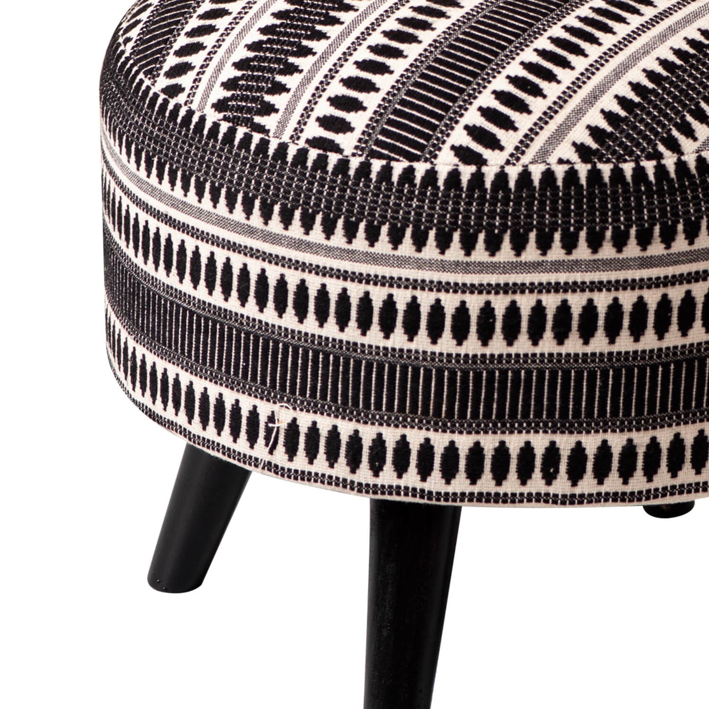 Wooden Ottomans: Black & Cream Ottoman