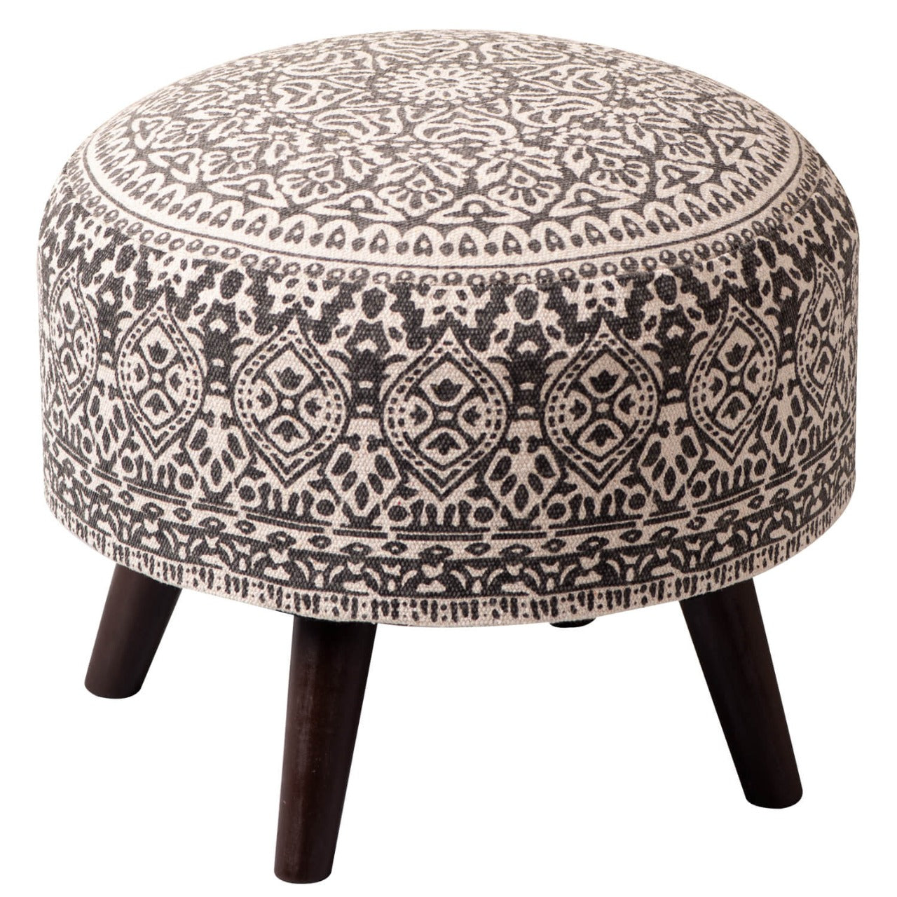 Wooden Ottomans: Classic Imprinted Ottoman