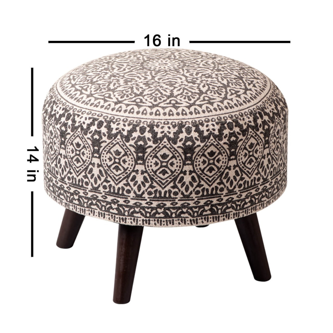 Wooden Ottomans: Classic Imprinted Ottoman