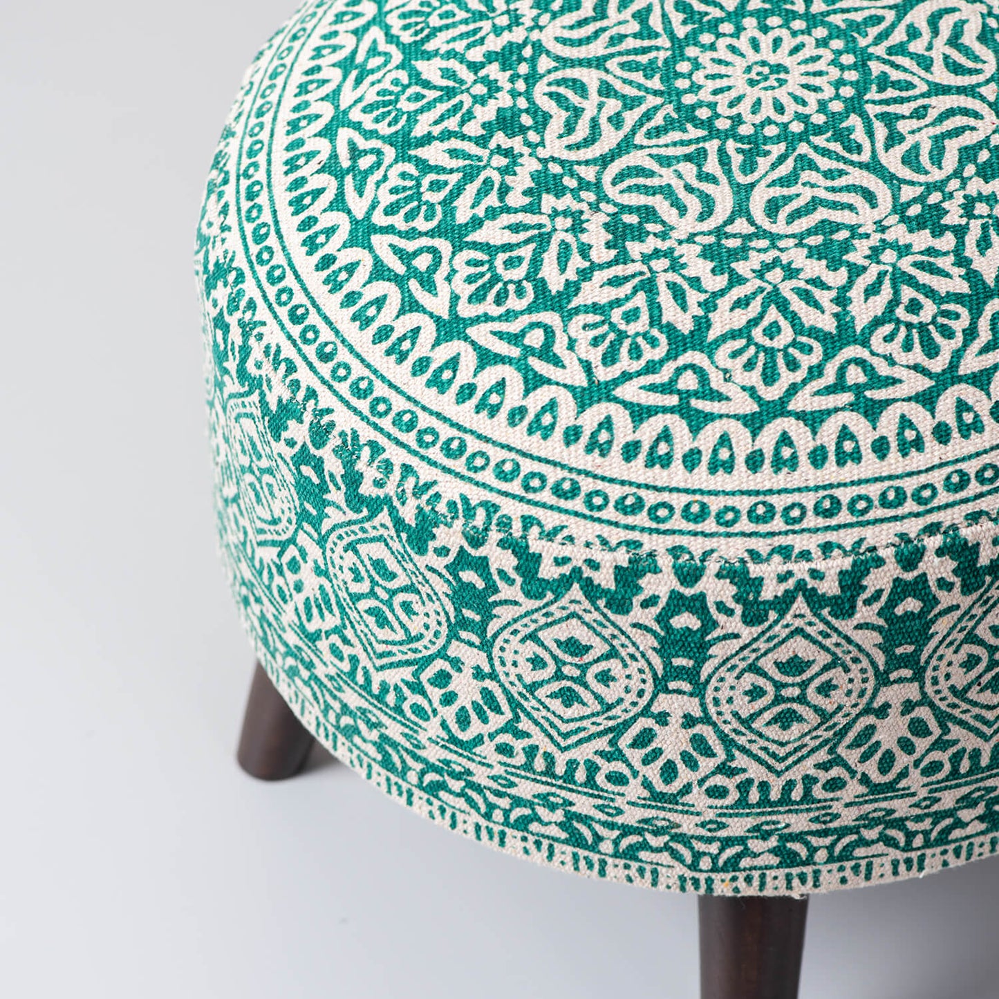 Wooden Ottomans: Classic Imprinted Ottoman (Green)