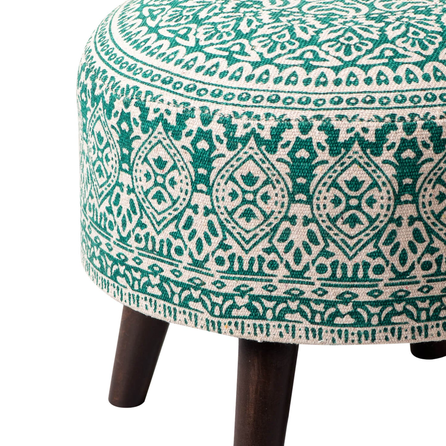 Wooden Ottomans: Classic Imprinted Ottoman (Green)
