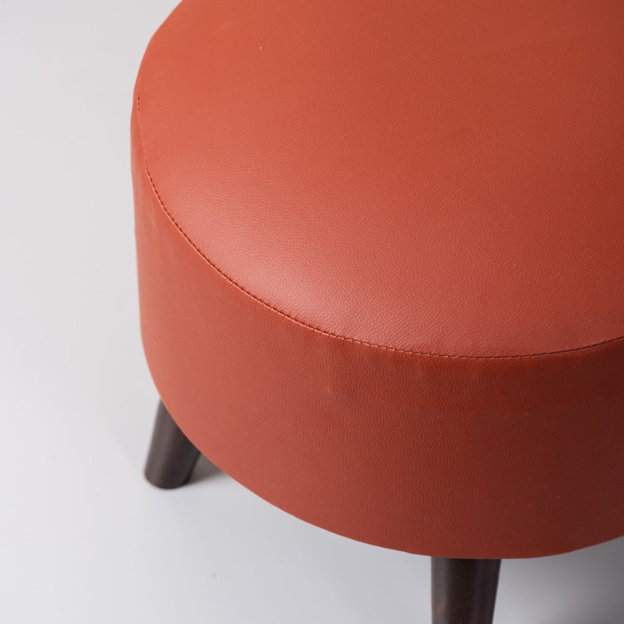 Wooden Ottomans: Leatherette Round Ottoman