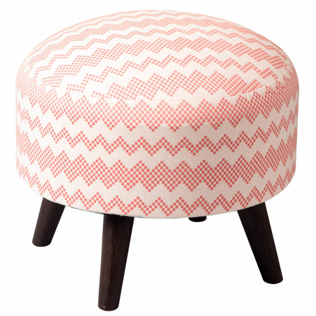 Wooden Ottomans: Light Pink Ottoman