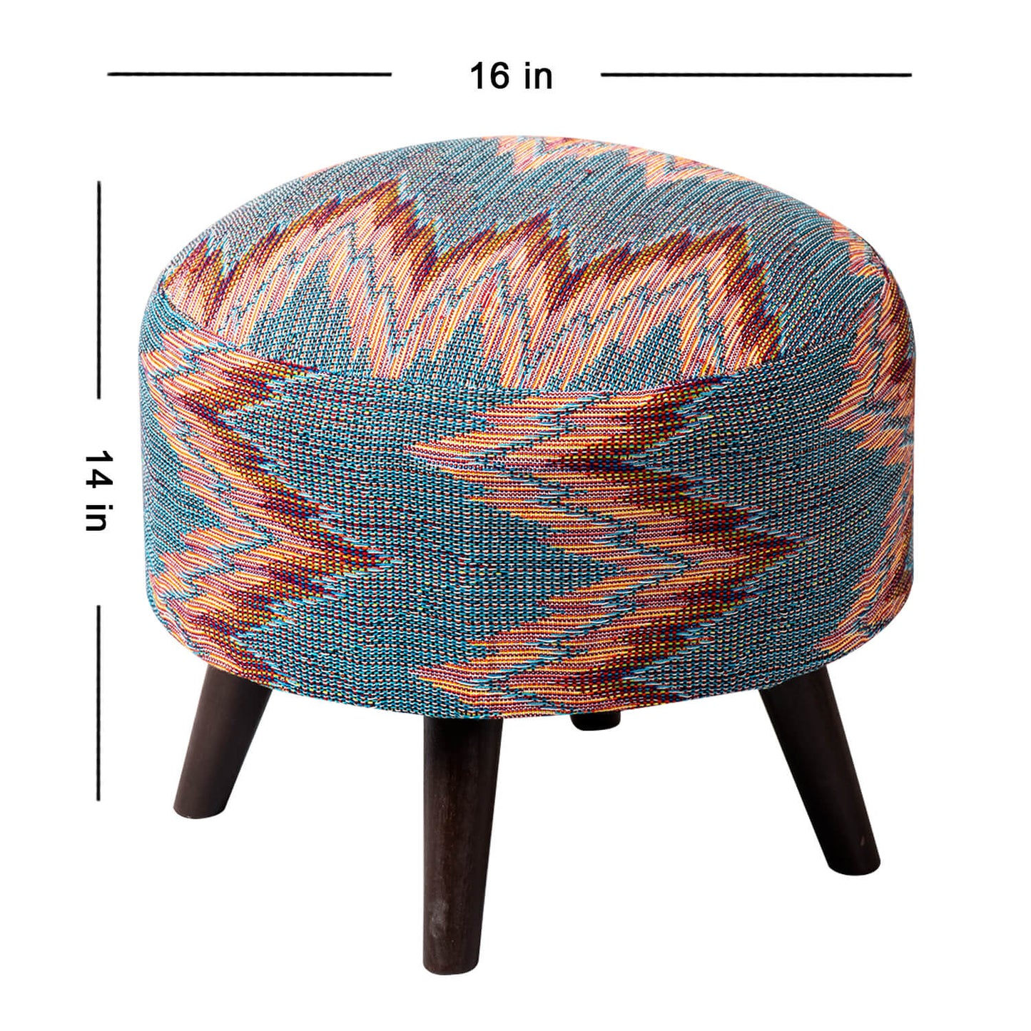 Wooden Ottomans: Multicolor Ottoman Set of 1