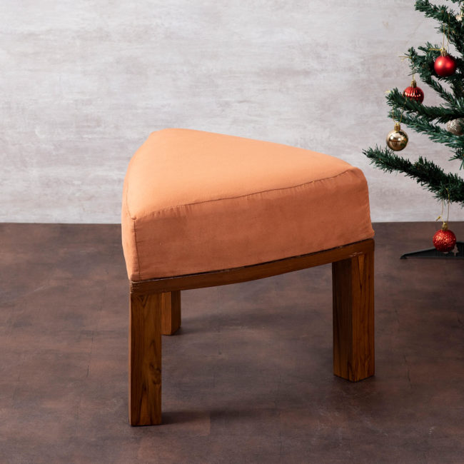 Wooden Ottomans: Tan Triangle Ottoman