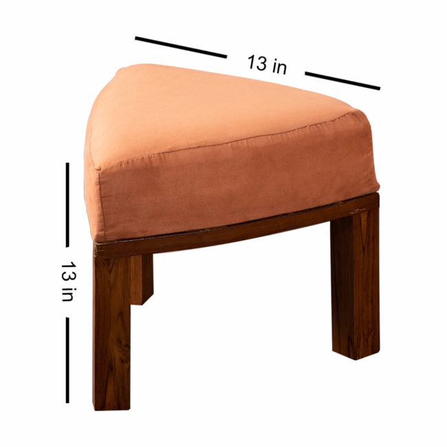Wooden Ottomans: Tan Triangle Ottoman