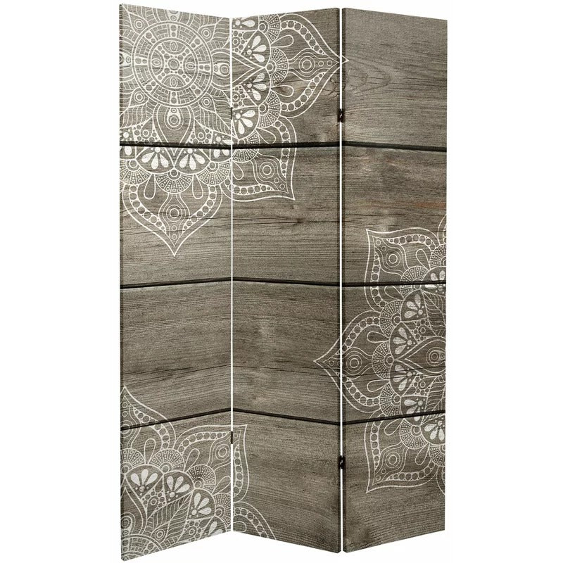 Wooden Partition 47.25'' W x 72'' H 3 - Panel Folding Wooden Partition