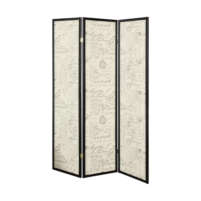 Wooden Partition 52'' W x 70.25'' H 3 - Panel Solid Wood Folding Wooden Partition