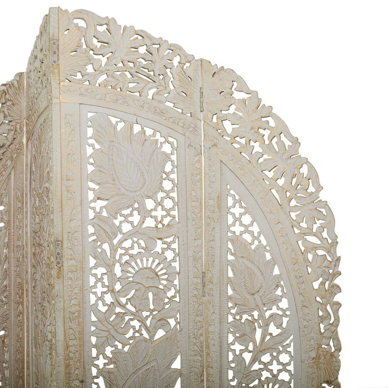 Wooden Partition 60'' W x 72'' H 4 - Panel Solid Wood