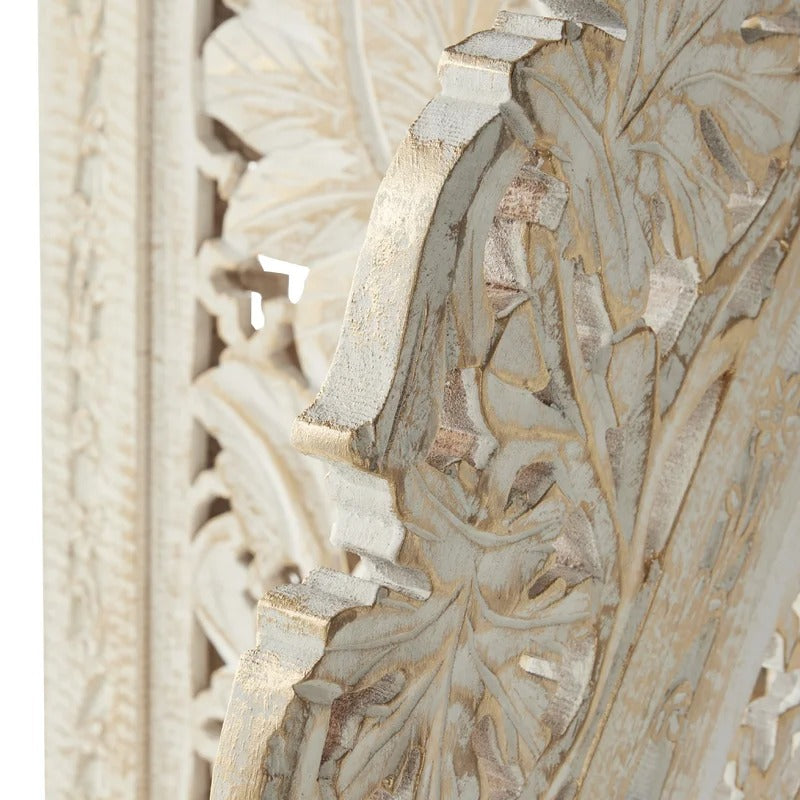 Wooden Partition 60'' W x 72'' H 4 - Panel Solid Wood