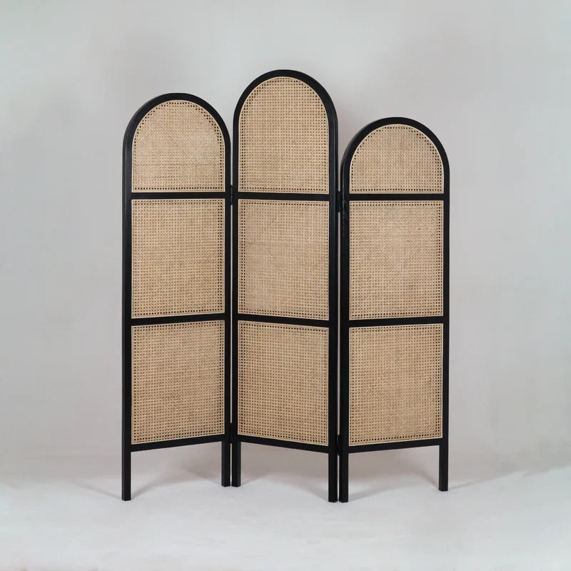 Wooden Partition: 60'' W x 73'' H 3 - Panel Solid Wood Folding Wooden Partition
