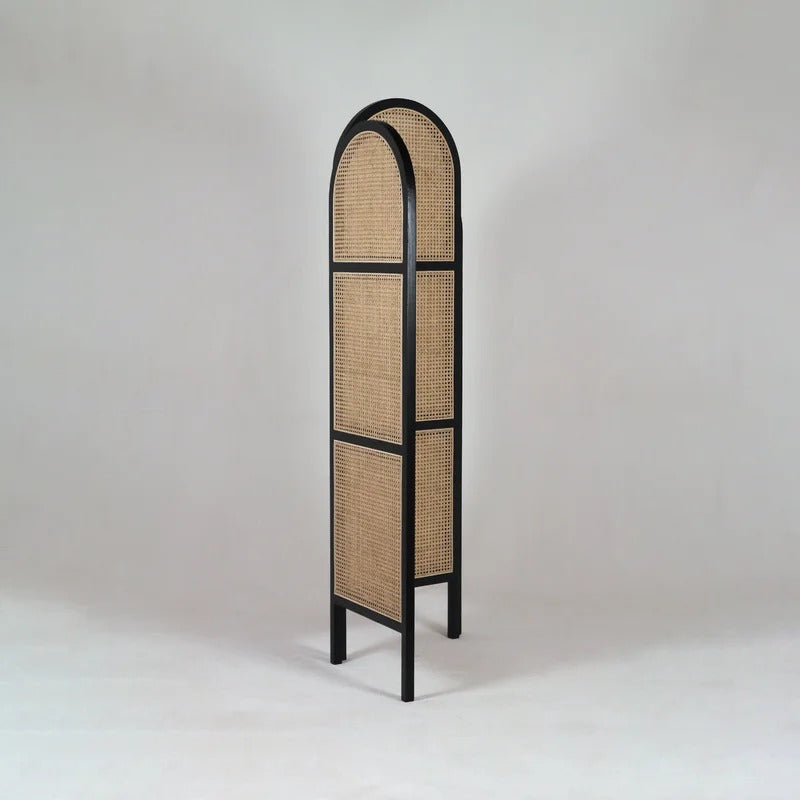 Wooden Partition: 60'' W x 73'' H 3 - Panel Solid Wood Folding Wooden Partition