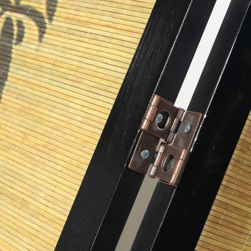 Wooden Partition: 67.75'' W x 69'' H 4 - Panel Solid Wood Folding Wooden Partition