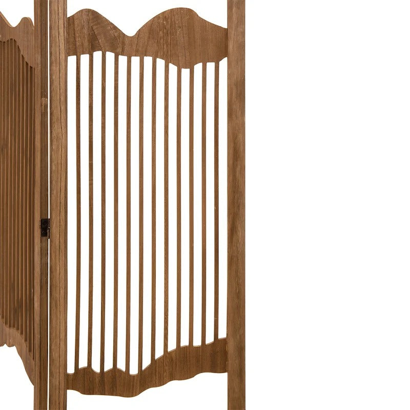 Wooden Partition: 71'' W x 67'' H 4 - Panel Solid Wood Folding Wooden Partition