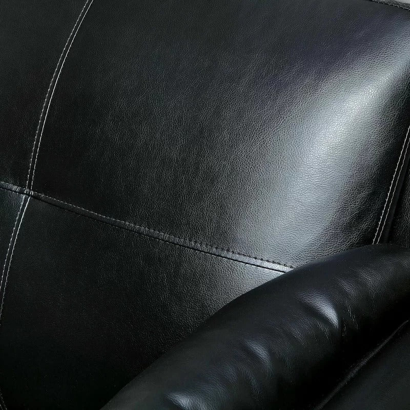 Wooden Sofa: Lesin 75.5'' Faux Leather Flared Arm Sofa