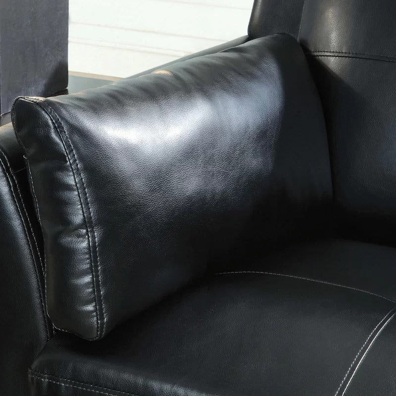 Wooden Sofa: Lesin 75.5'' Faux Leather Flared Arm Sofa