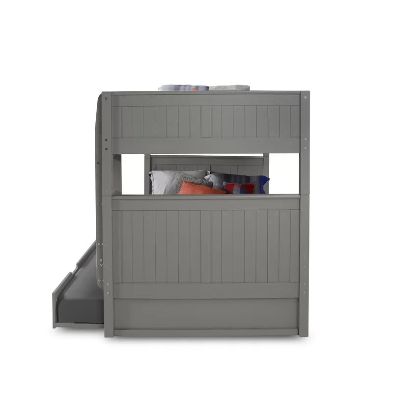 Kids Bed: Full Solid Wood Standard Bunk Bed with Trundle