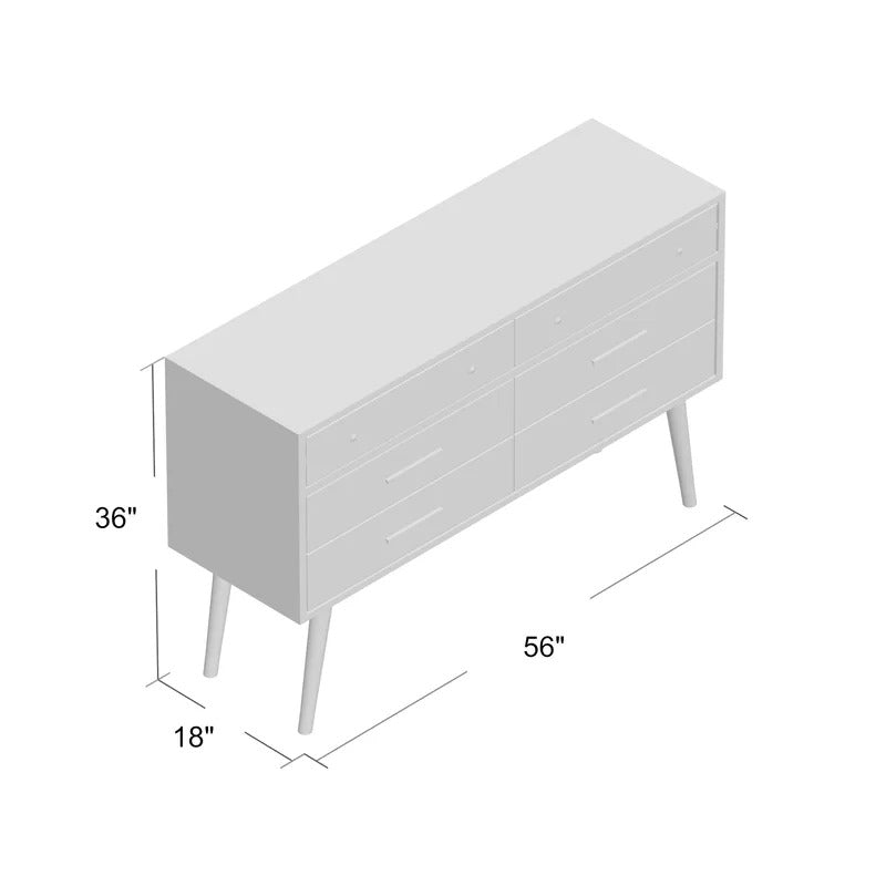 kids chest of drawers : Bridgeview 6 Drawer 56'' W Dresser