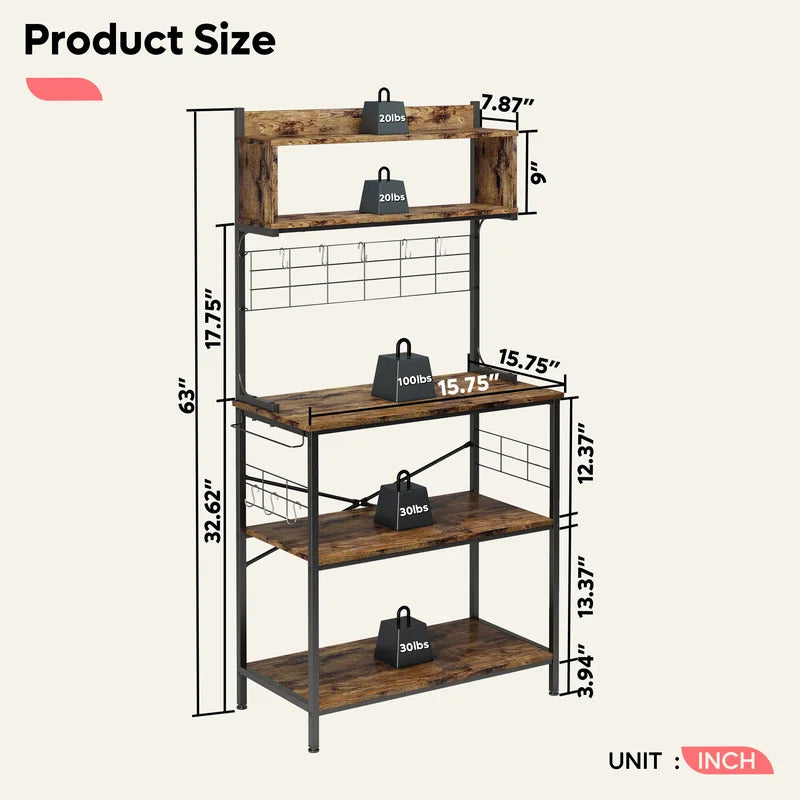 kitchen racks: 31.5'' Steel Standard Baker's Rack