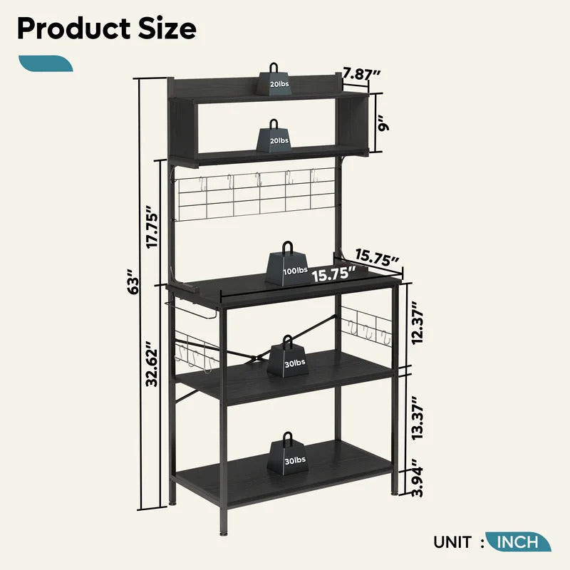 kitchen racks: 31.5'' Steel Standard Baker's Rack