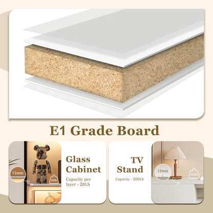 tv panel: 102" white modern entertainment set with tv panel, glass cabinet, LED lighting