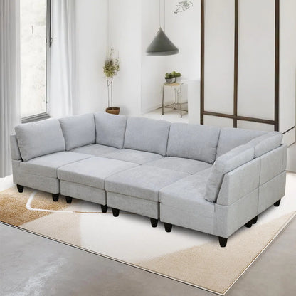 7 Seater Sofa Set: Spacious 104.5" Modular Reversible Sofa Set
