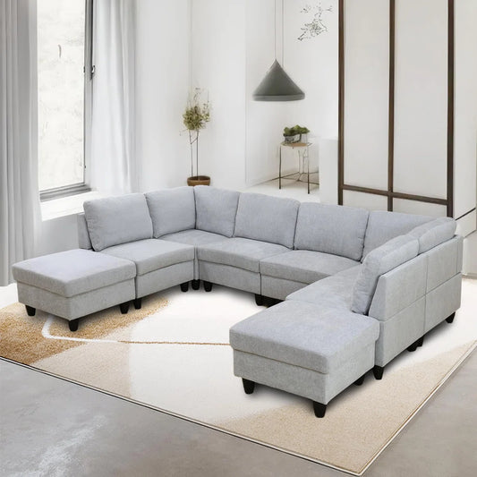 7 Seater Sofa Set: Spacious 104.5" Modular Reversible Sofa Set